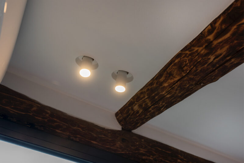 Wood Light Design Details in Luxury Apartment • Limone sul Garda
